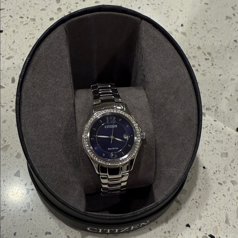 Citizen Eco-Drive Silver and Navy Watch
